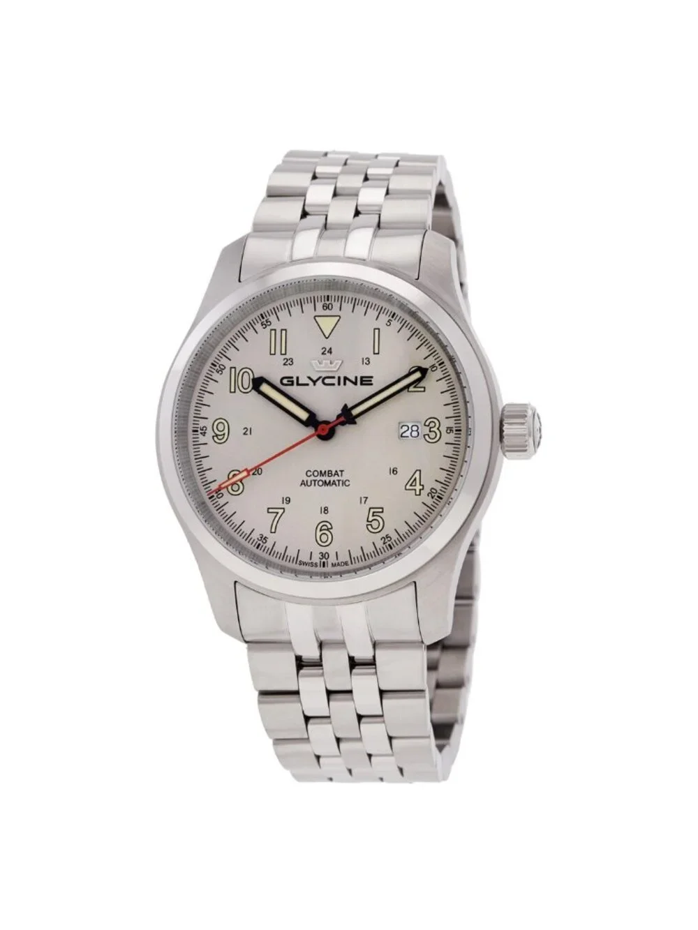 NWT Glycine Combat Field Automatic Beige Dial Men's Watch